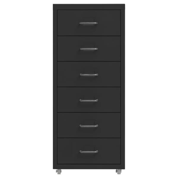 vidaXL Arkistokaappi siirrettävä musta 28x41x69 cm metalli