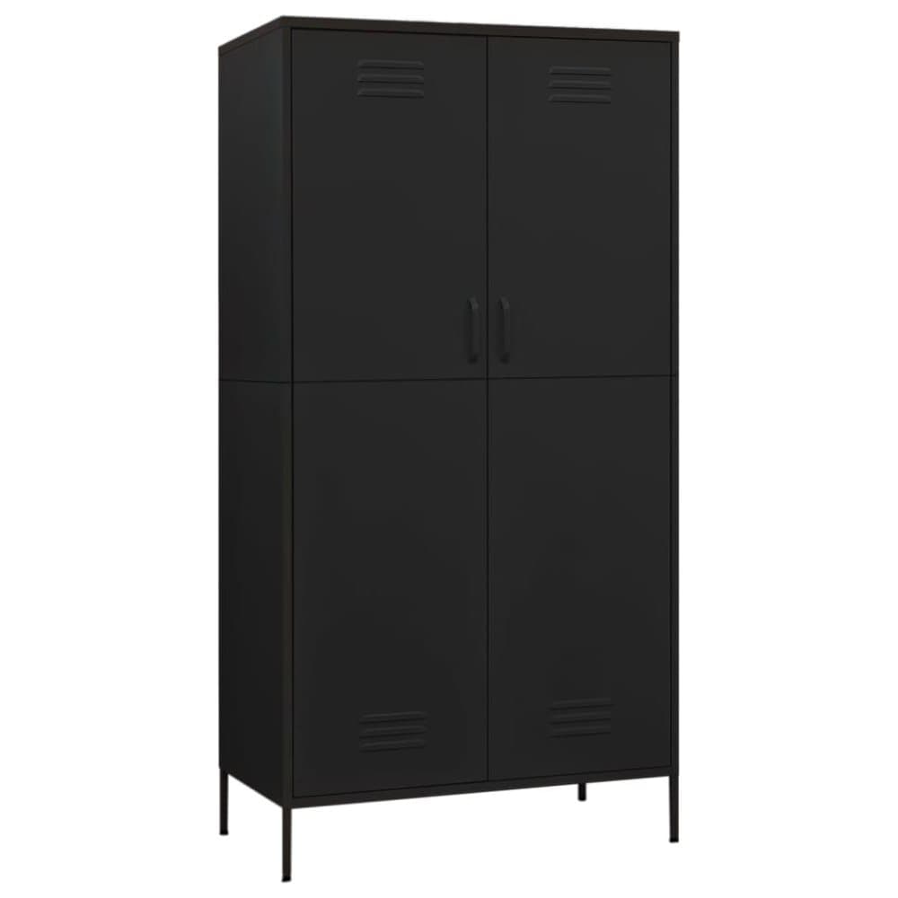 vidaXL Garderob 90x50x180 cm svart stål