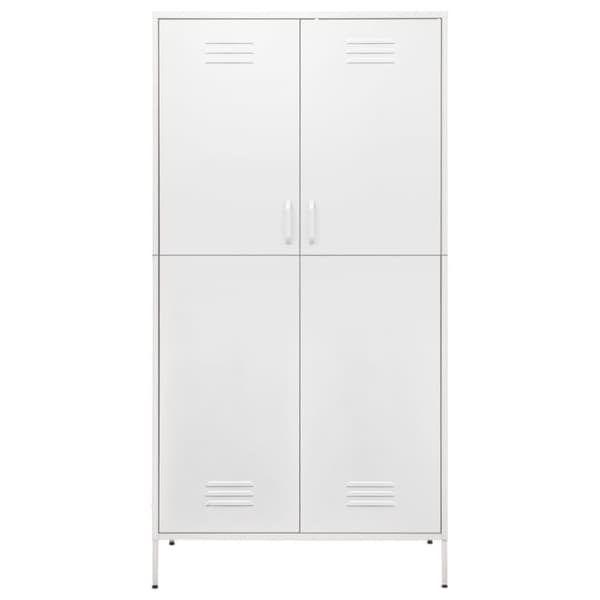 vidaXL klædeskab 90x50x180 cm stål hvid