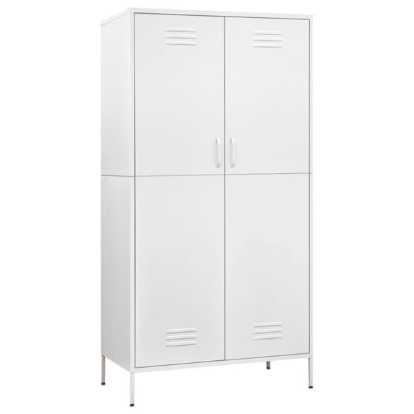vidaXL klædeskab 90x50x180 cm stål hvid