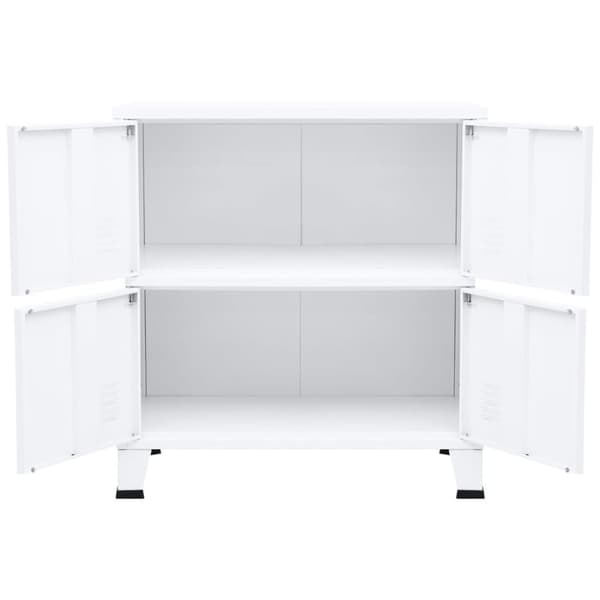 vidaXL Industriell oppbevaringskiste hvit 75x40x80 cm stål