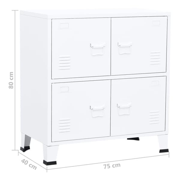 vidaXL Industriell oppbevaringskiste hvit 75x40x80 cm stål