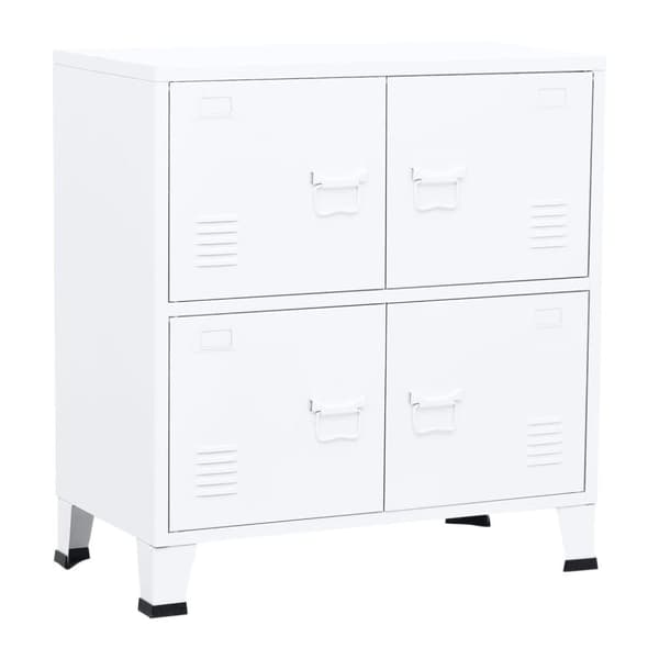 vidaXL Industriell oppbevaringskiste hvit 75x40x80 cm stål