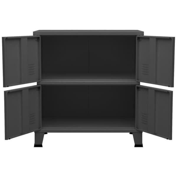 vidaXL Teollinen säilytysarkku antrasiitti 75x40x80 cm teräs