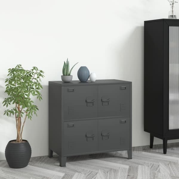 vidaXL Teollinen säilytysarkku antrasiitti 75x40x80 cm teräs
