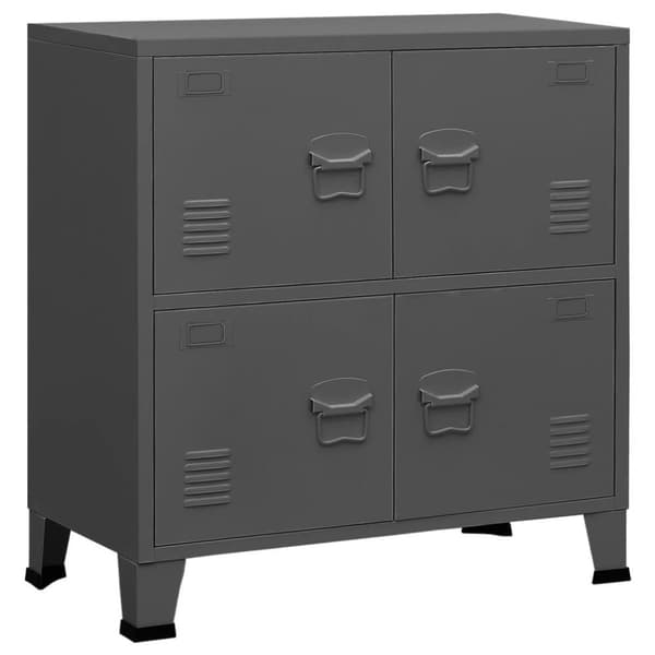 vidaXL Teollinen säilytysarkku antrasiitti 75x40x80 cm teräs