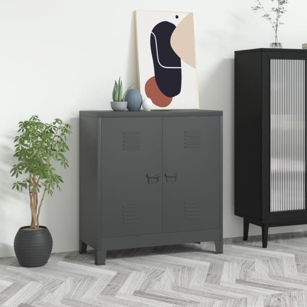 vidaXL Teollinen säilytysarkku antrasiitti 90x40x100 cm teräs