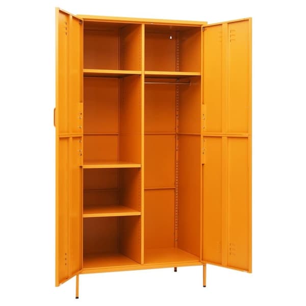 vidaXL garderobeskab 90x50x180 cm stål sennepsgul