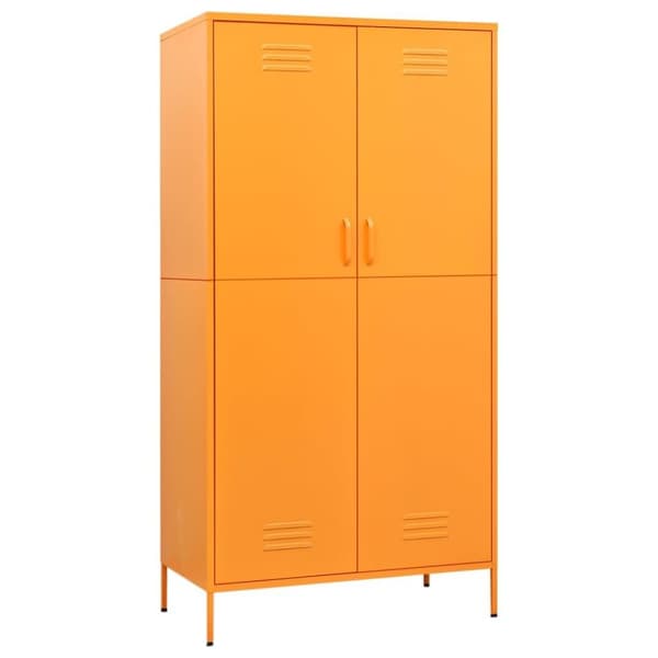 vidaXL garderobeskab 90x50x180 cm stål sennepsgul