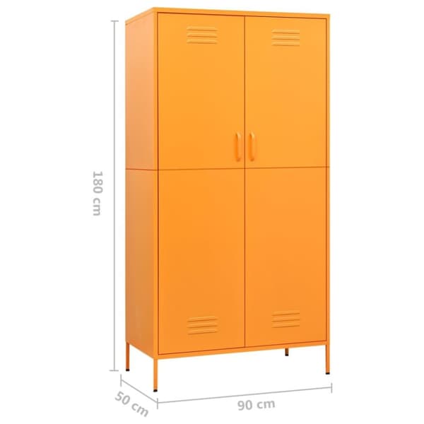 vidaXL Garderob 90x50x180 cm Senapsgul stål