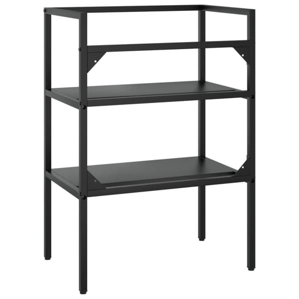 vidaXL Ram för tvättställ svart 59x38x83 cm järn