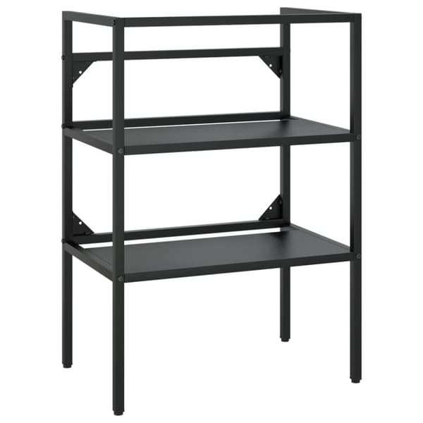 vidaXL Ram för tvättställ svart 59x38x83 cm järn
