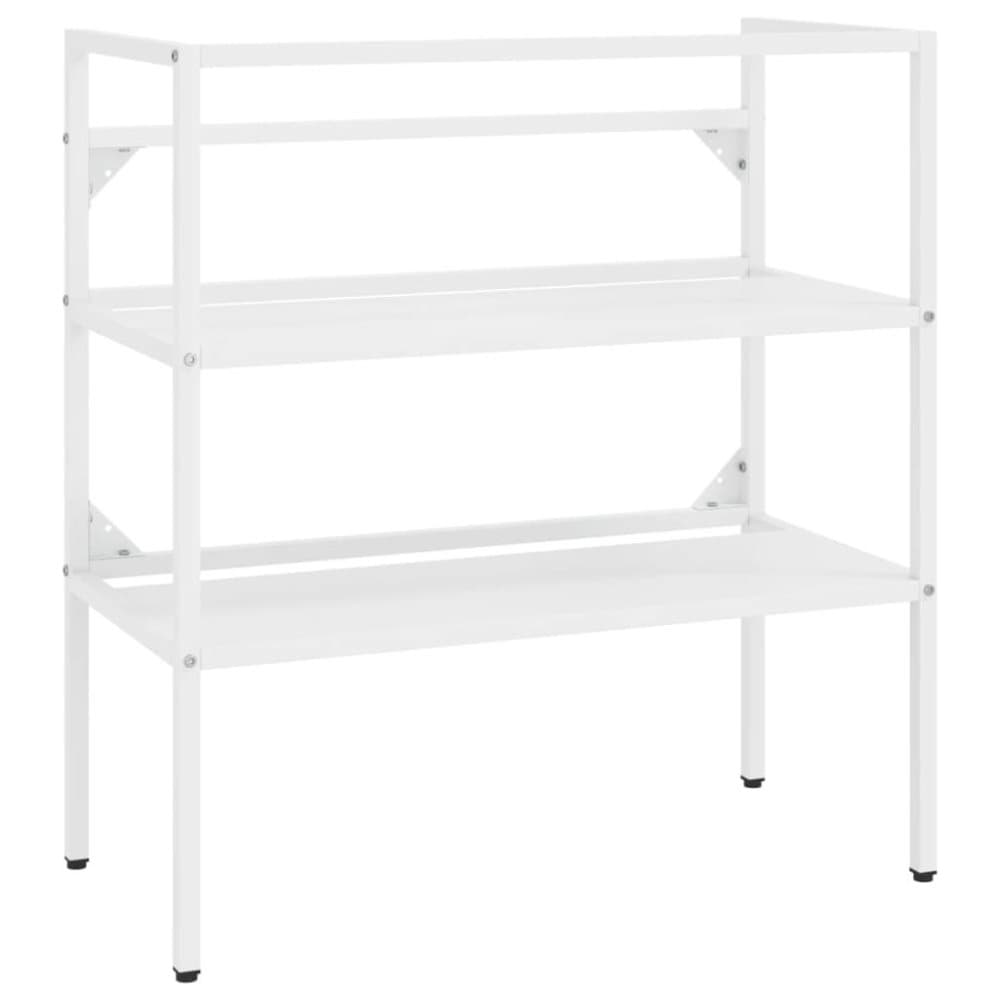 vidaXL Ram för tvättställ vit 79x38x83 cm järn