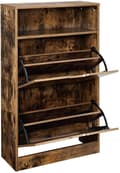 Pikkukuva 5 / 9: Skoskåp 3 Fack 60x24x102 cm - Skoförvaring Vintage brun-svart