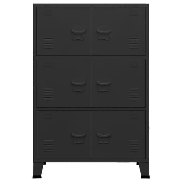 vidaXL industrielt opbevaringsskab 75x40x115 cm metal sort