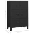 Miniatyrbillede 9 af 11: vidaXL industrielt opbevaringsskab 75x40x115 cm metal sort