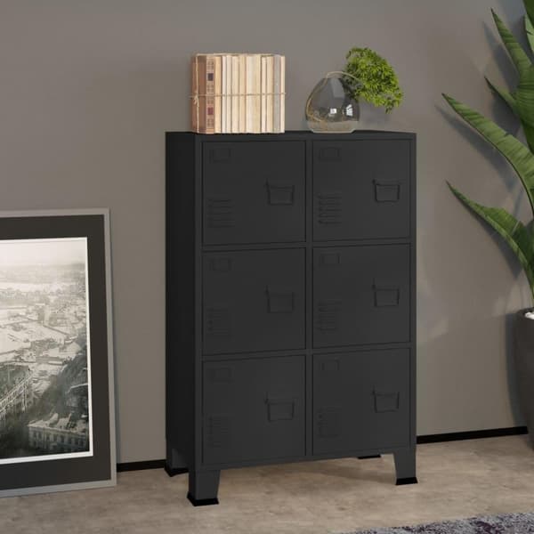 vidaXL industrielt opbevaringsskab 75x40x115 cm metal sort