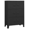 Miniatyrbillede 2 af 11: vidaXL industrielt opbevaringsskab 75x40x115 cm metal sort