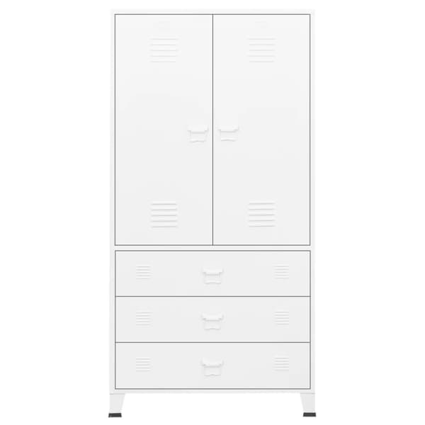 vidaXL industrielt klædeskab 90x50x180 cm metal hvid