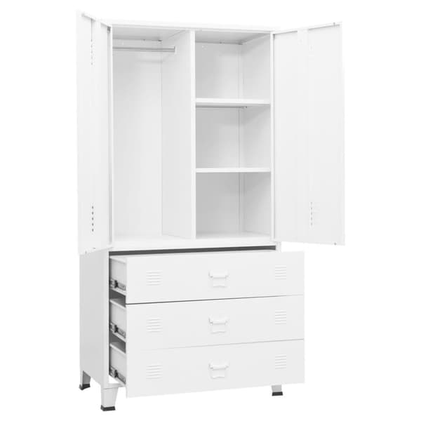vidaXL industrielt klædeskab 90x50x180 cm metal hvid