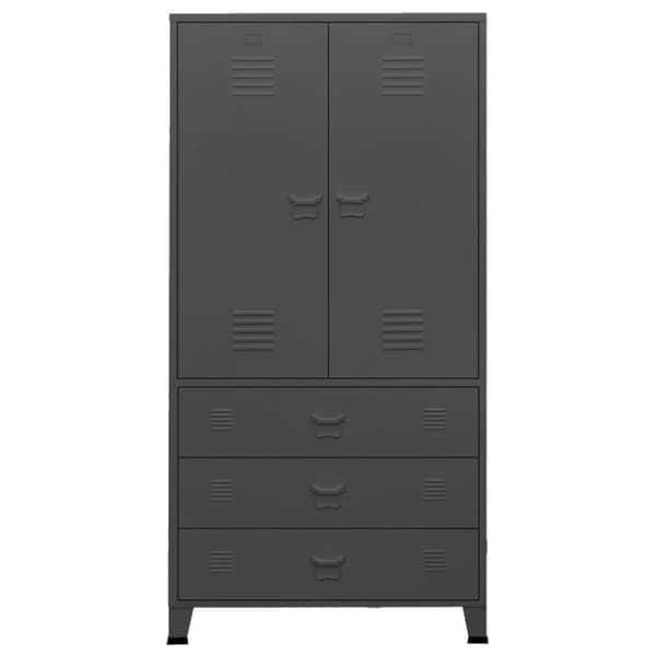 vidaXL klædeskab 90x50x180 cm metal antracitgrå