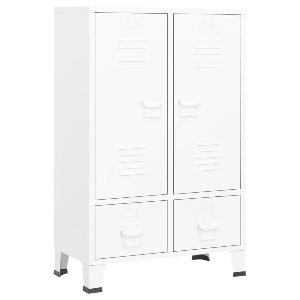 vidaXL Industriell garderob vit 67x35x107 cm stål