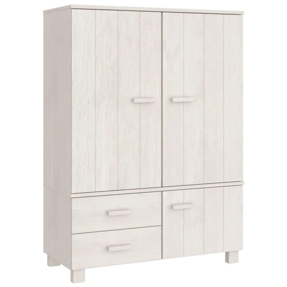 vidaXL Garderob vit 99x45x137 cm massiv furu