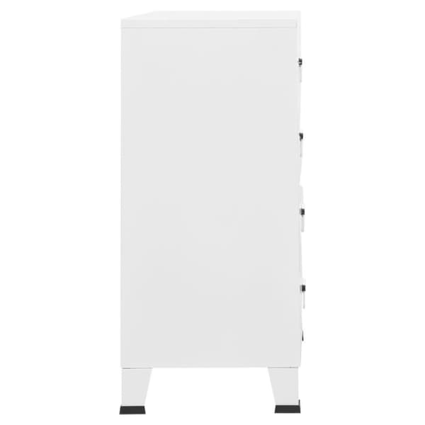 vidaXL Industriell kommode hvit 78x40x93 cm metall