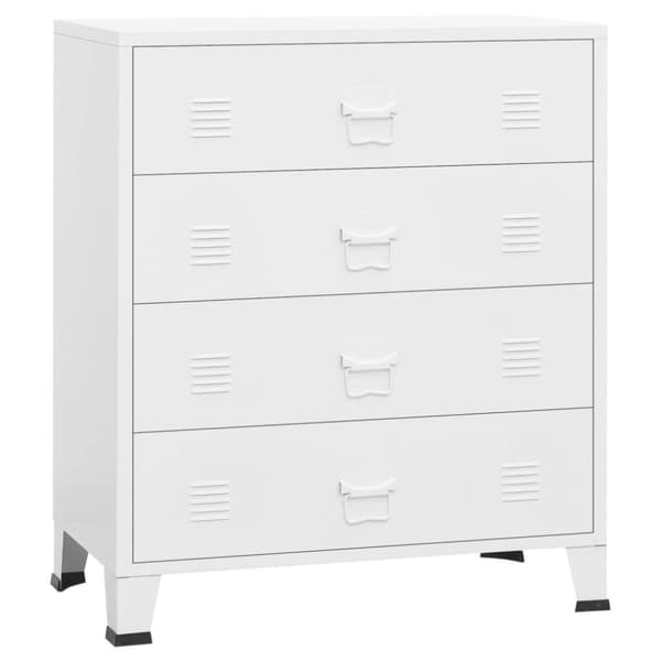 vidaXL Industriell kommode hvit 78x40x93 cm metall