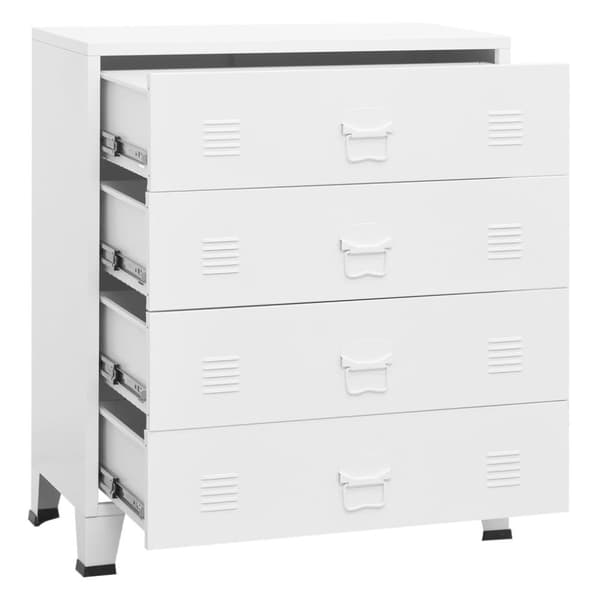vidaXL industriel kommode 78x40x93 cm metal hvid
