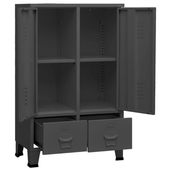vidaXL Garderobe industriell stil antrasitt 67x35x107 cm stål