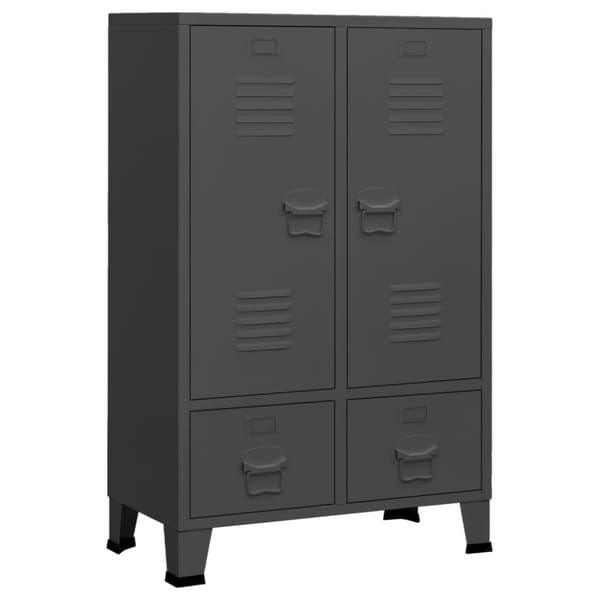 vidaXL Garderobe industriell stil antrasitt 67x35x107 cm stål