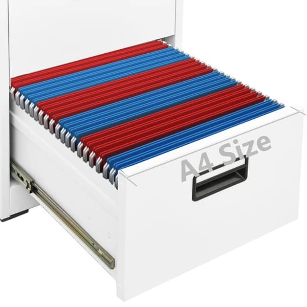 vidaXL Arkivskap 46x62x102,5 cm stål hvit