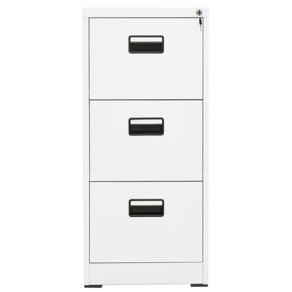 vidaXL Arkivskap 46x62x102,5 cm stål hvit