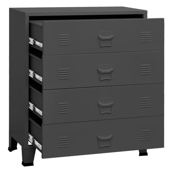 vidaXL Byrå industriell antracit 78x40x93 cm metall