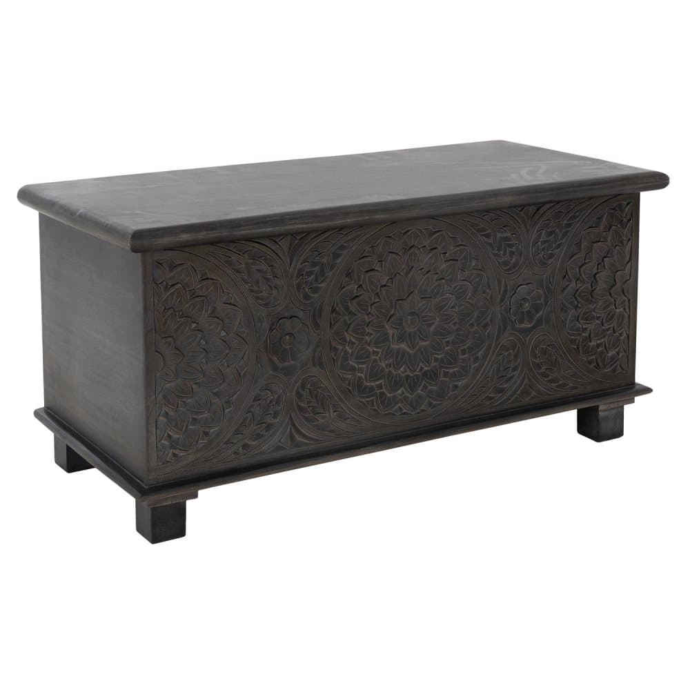 Soffbord med förvaringsutrymme 45,5x94x43 cm Mörkgrått mangoträ WOMO design