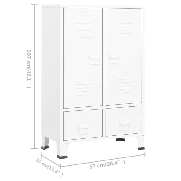 vidaXL industrielt klædeskab 67x35x107 cm stål hvid