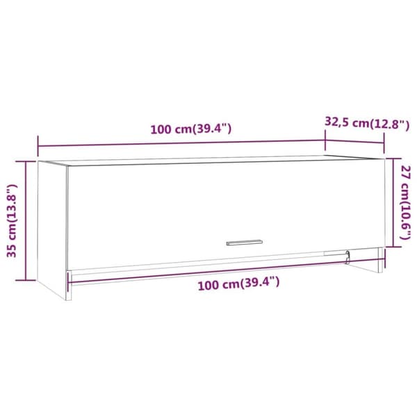 vidaXL garderobeskab 100x32,5x35 cm konstrueret træ grå sonoma-eg