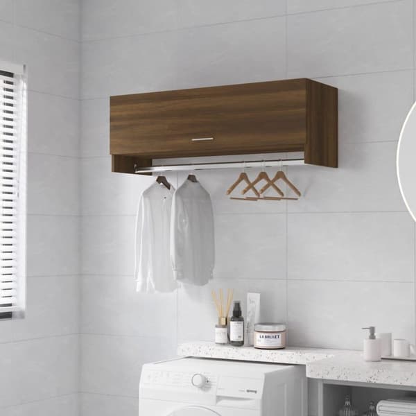 vidaXL Garderobe brun eik 100x32,5x35 cm konstruert tre