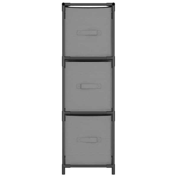 vidaXL Oppbevaringsskap med 3 stoffskuffer grå 34x34x101 cm stål