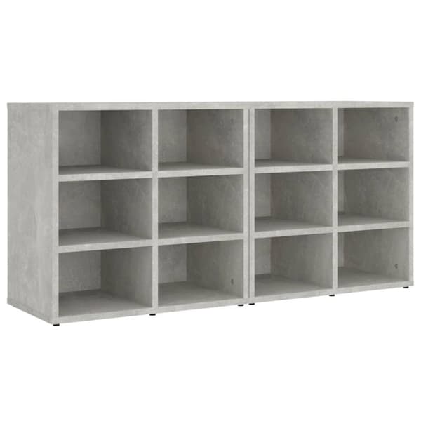 vidaXL Skoskap betonggrå 2 stk 52,5x30x50 cm