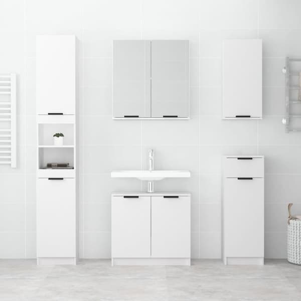 vidaXL Vegghengt baderomsskap hvit 32x20x67 cm