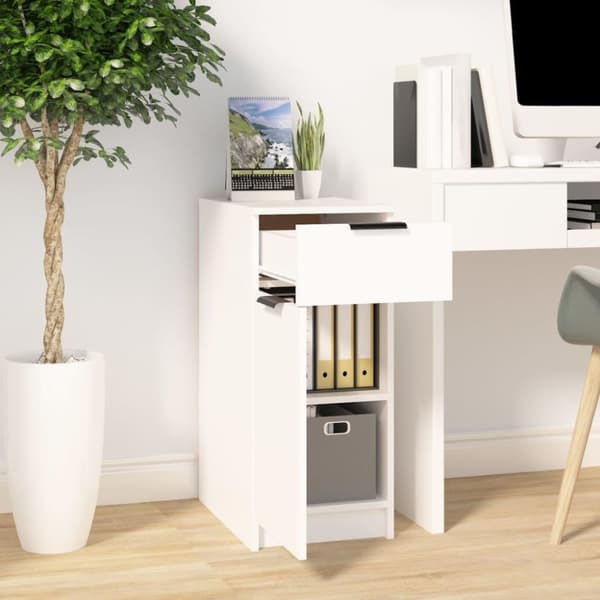 vidaXL Skrivebordskap hvit 33,5x50x75 cm konstruert tre