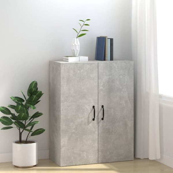 vidaXL Väggskåp betonggrå 69,5x34x90 cm konstruerat trä