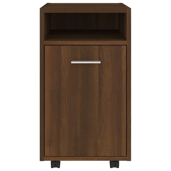 vidaXL Sideskap med hjul brun eik 33x38x60 cm konstruert tre