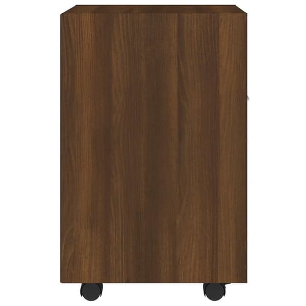 vidaXL Sideskap med hjul brun eik 33x38x60 cm konstruert tre
