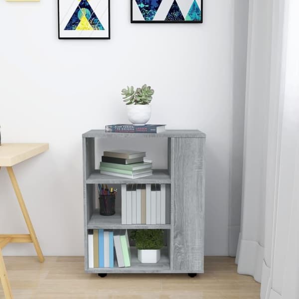 vidaXL Rulleskap grå sonoma 60x35x75 cm konstruert tre