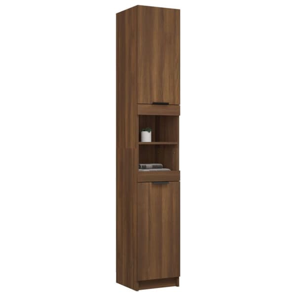 vidaXL Baderomsskap brun eik 32x34x188,5 cm konstruert tre