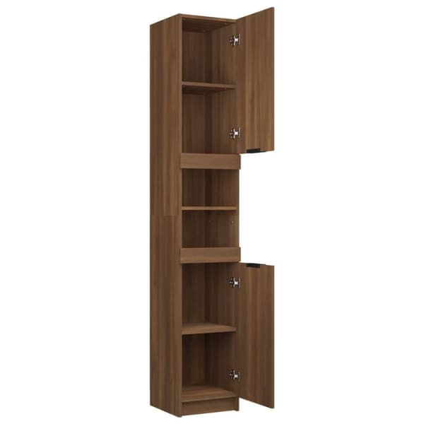 vidaXL Baderomsskap brun eik 32x34x188,5 cm konstruert tre