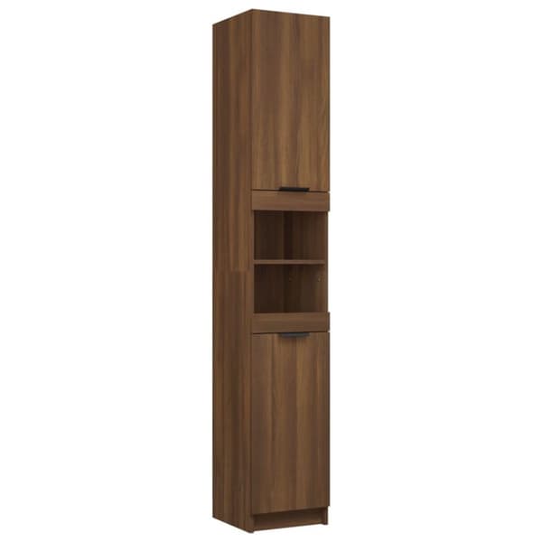 vidaXL Baderomsskap brun eik 32x34x188,5 cm konstruert tre